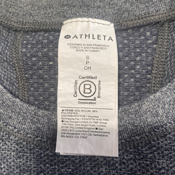 Athleta woman’s Momentum Seamless Heather Tee S Gray/blue - Picture 3 of 5